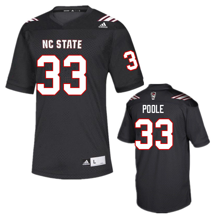 Men #33 Jordan Poole NC State Wolfpack College Football Jerseys Sale-Black